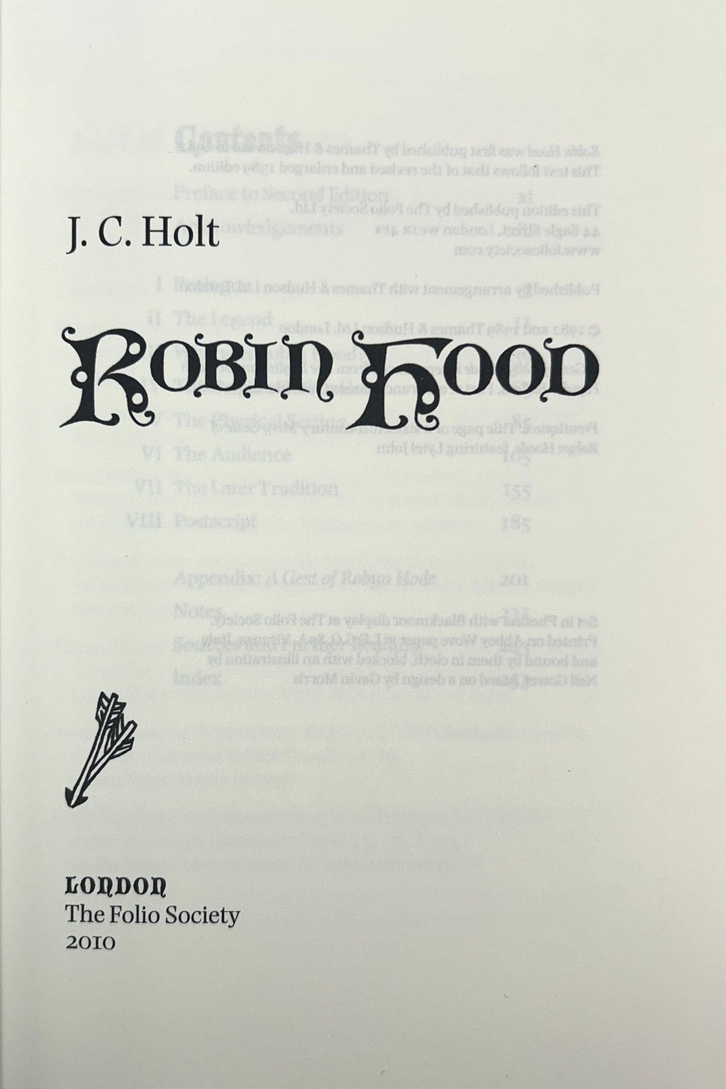 Folio Society: Robin Hood by JC Holt 2010