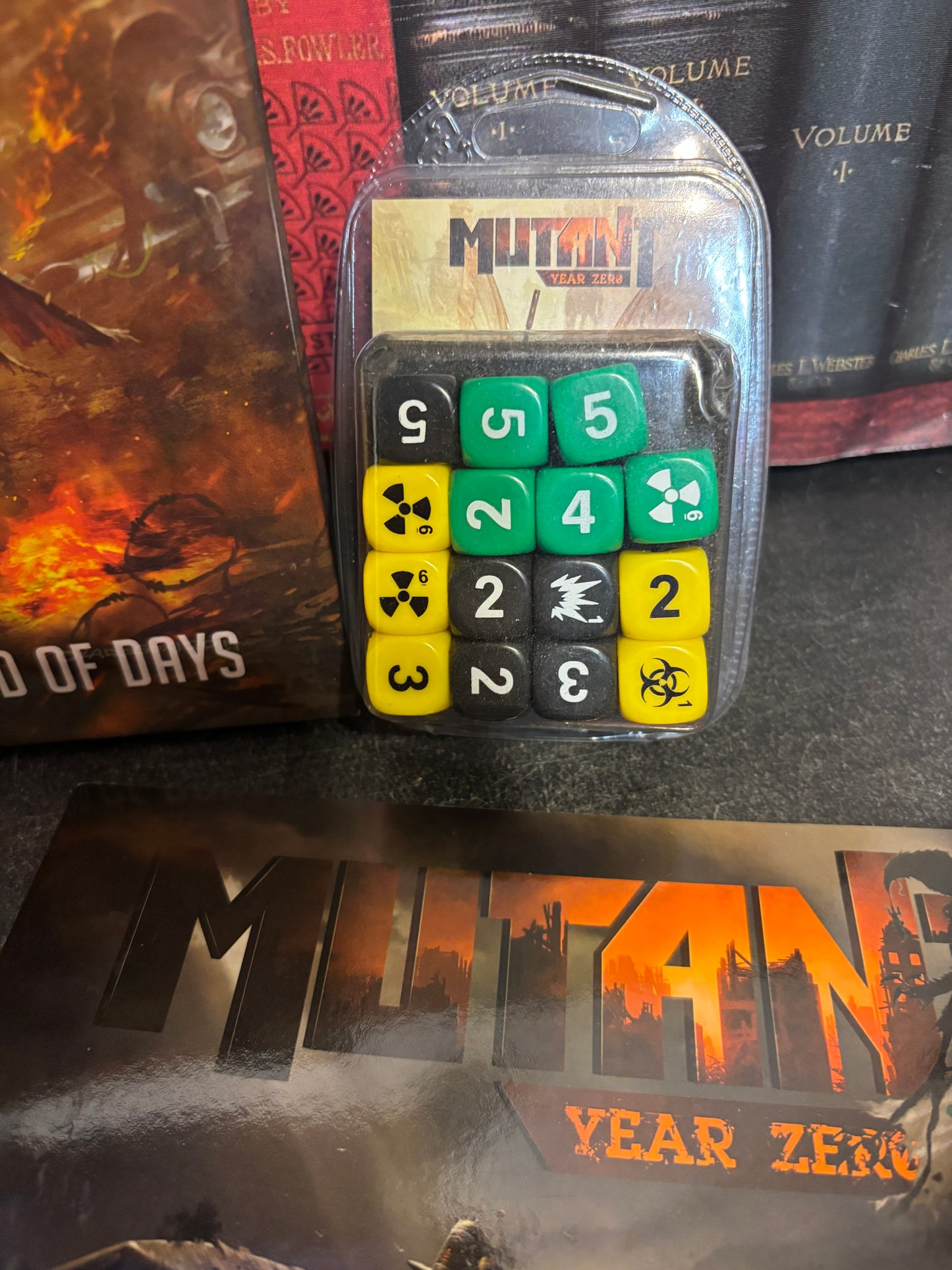 Mutant: Year Zero RPG 3 Volume Hardcover Rulebook Set w/ Dice & Cards - Modiphius