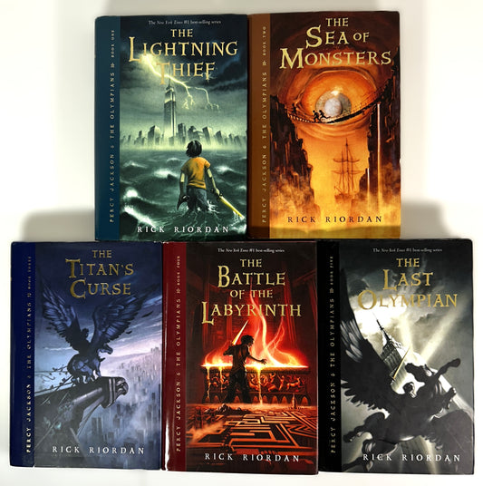 Set of 5 Percy Jackson & the Olympians by Rick Riordan 2005-2009 Early Prints/1st Editions