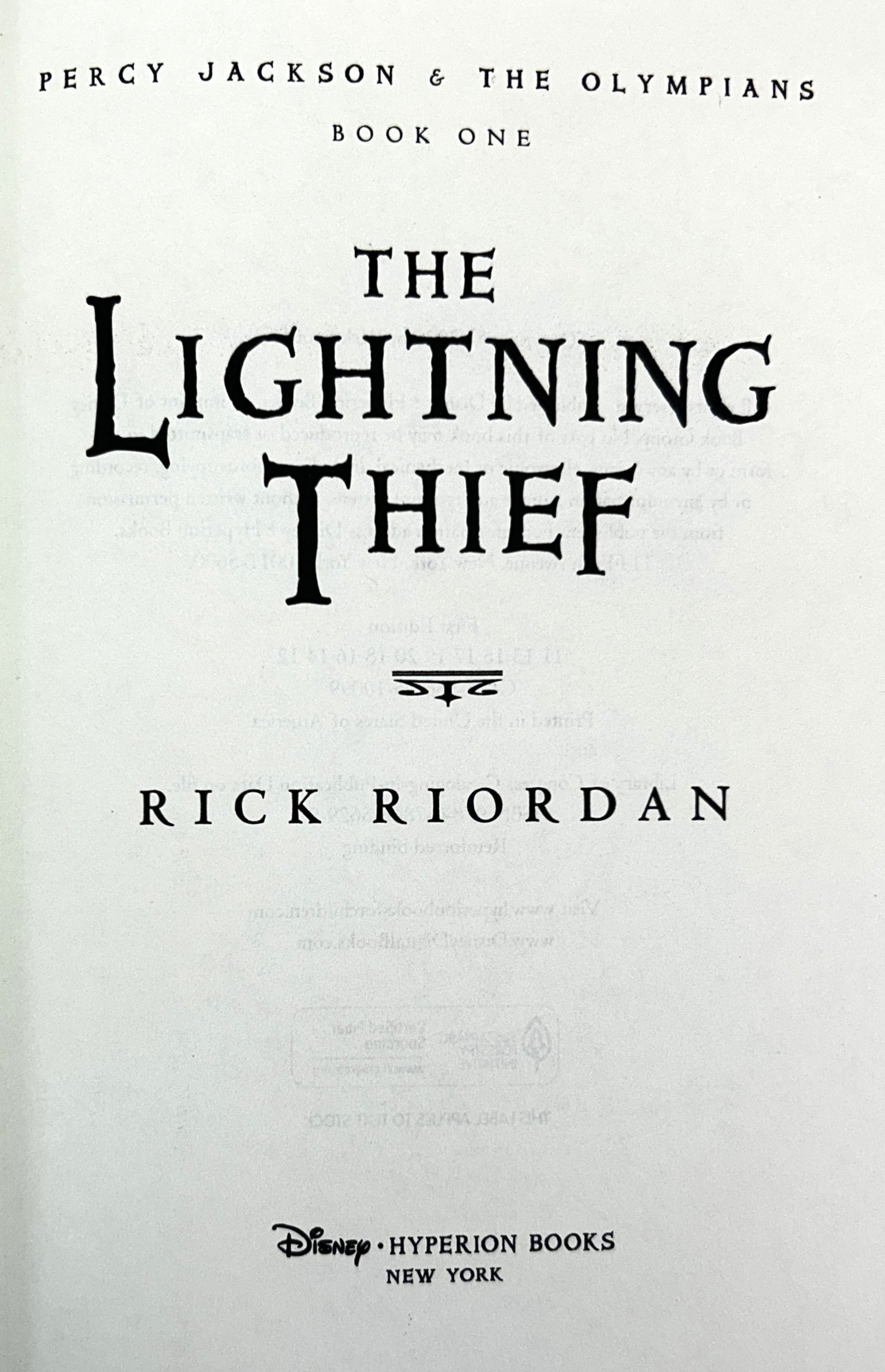 Set of 5 Percy Jackson & the Olympians by Rick Riordan 2005-2009 Early Prints/1st Editions