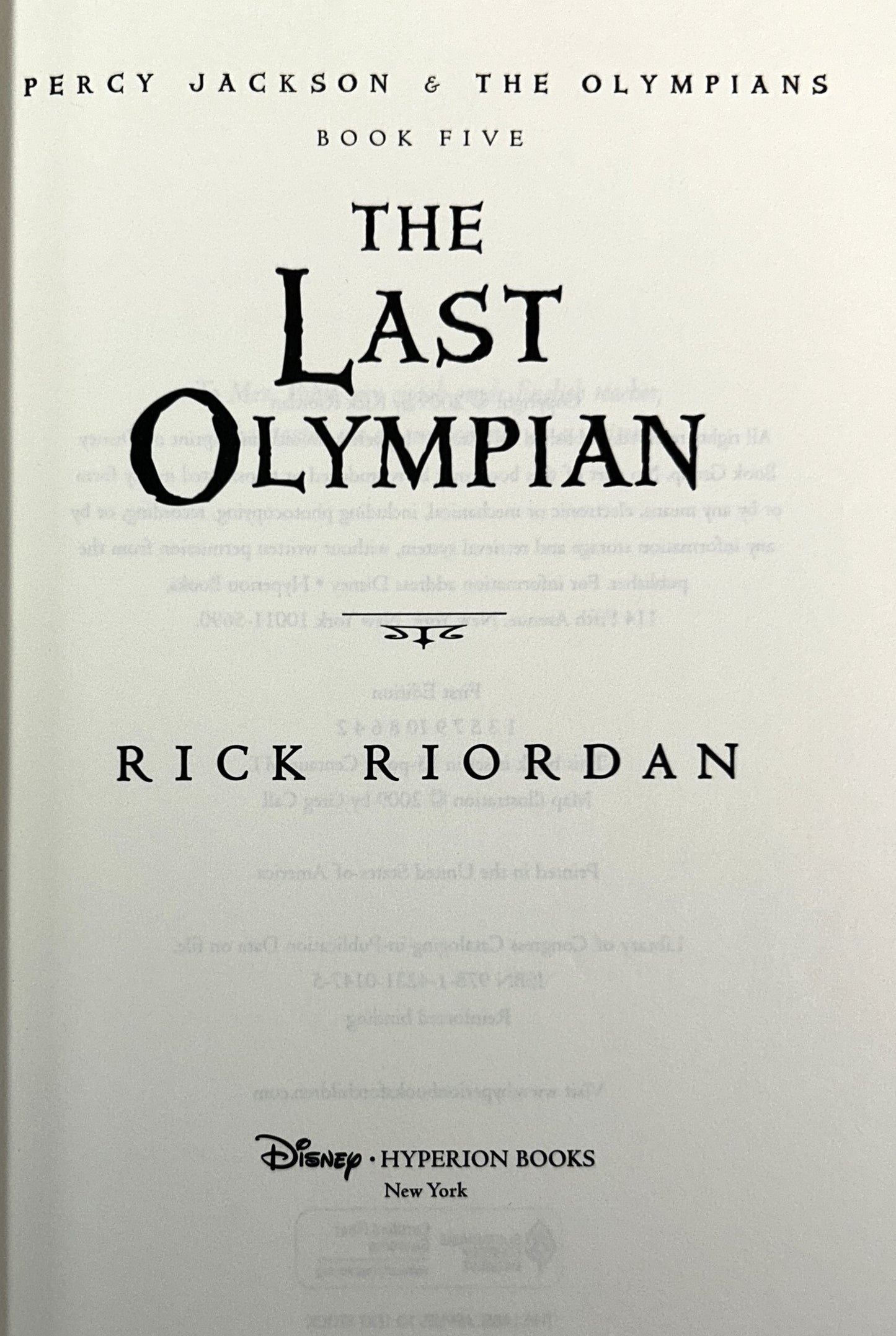 Set of 5 Percy Jackson & the Olympians by Rick Riordan 2005-2009 Early Prints/1st Editions