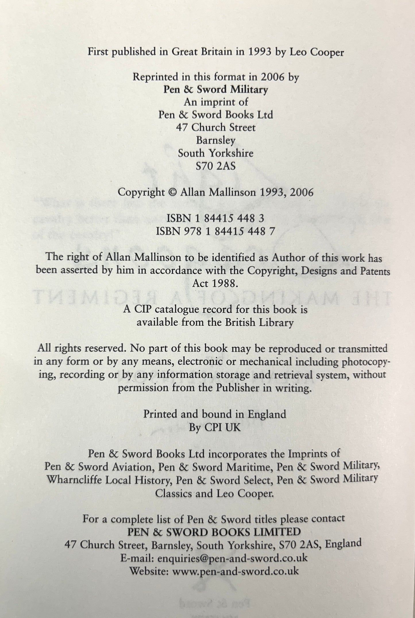 Light Dragoons: The Making of a Regiment by Allan Mallinson 2006 SIGNED 1st UK Edition