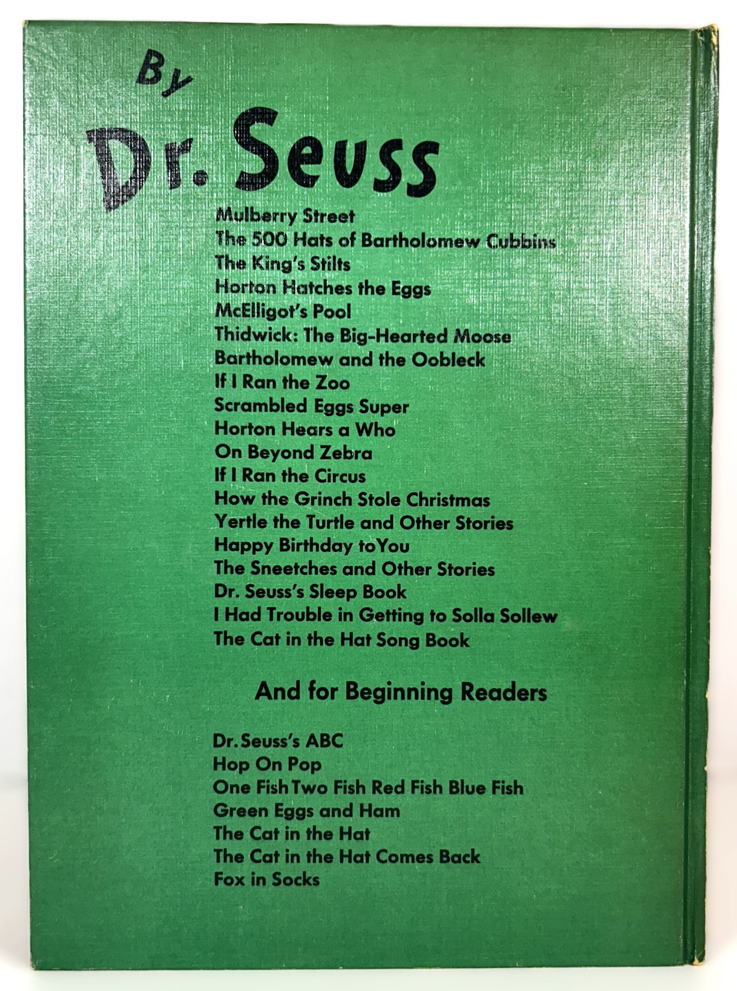 How the Grinch Stole Christmas by Dr. Seuss Early Print