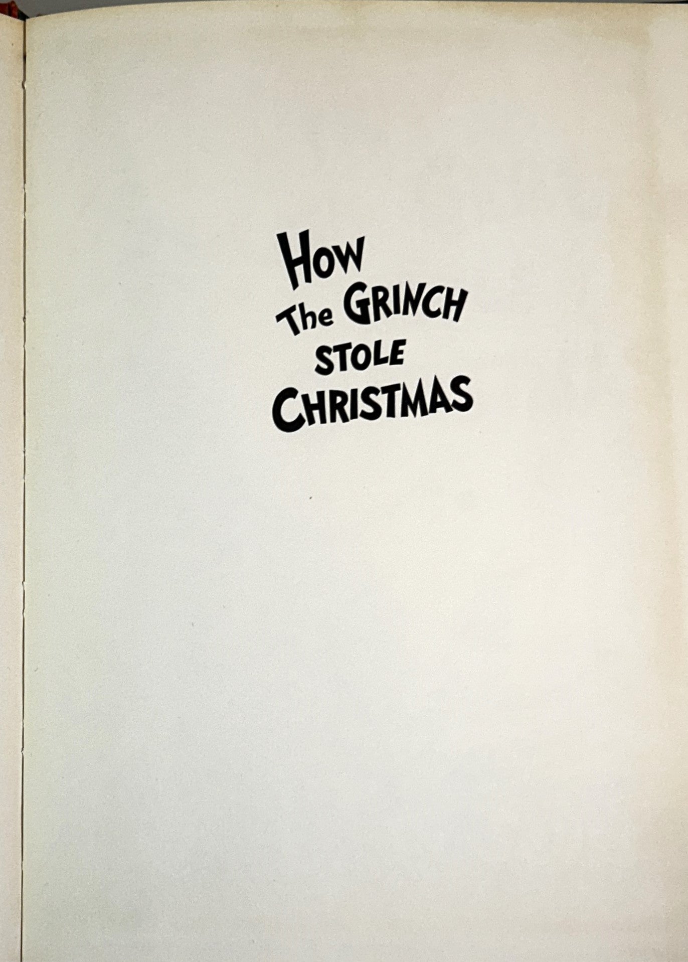 How the Grinch Stole Christmas by Dr. Seuss Early Print