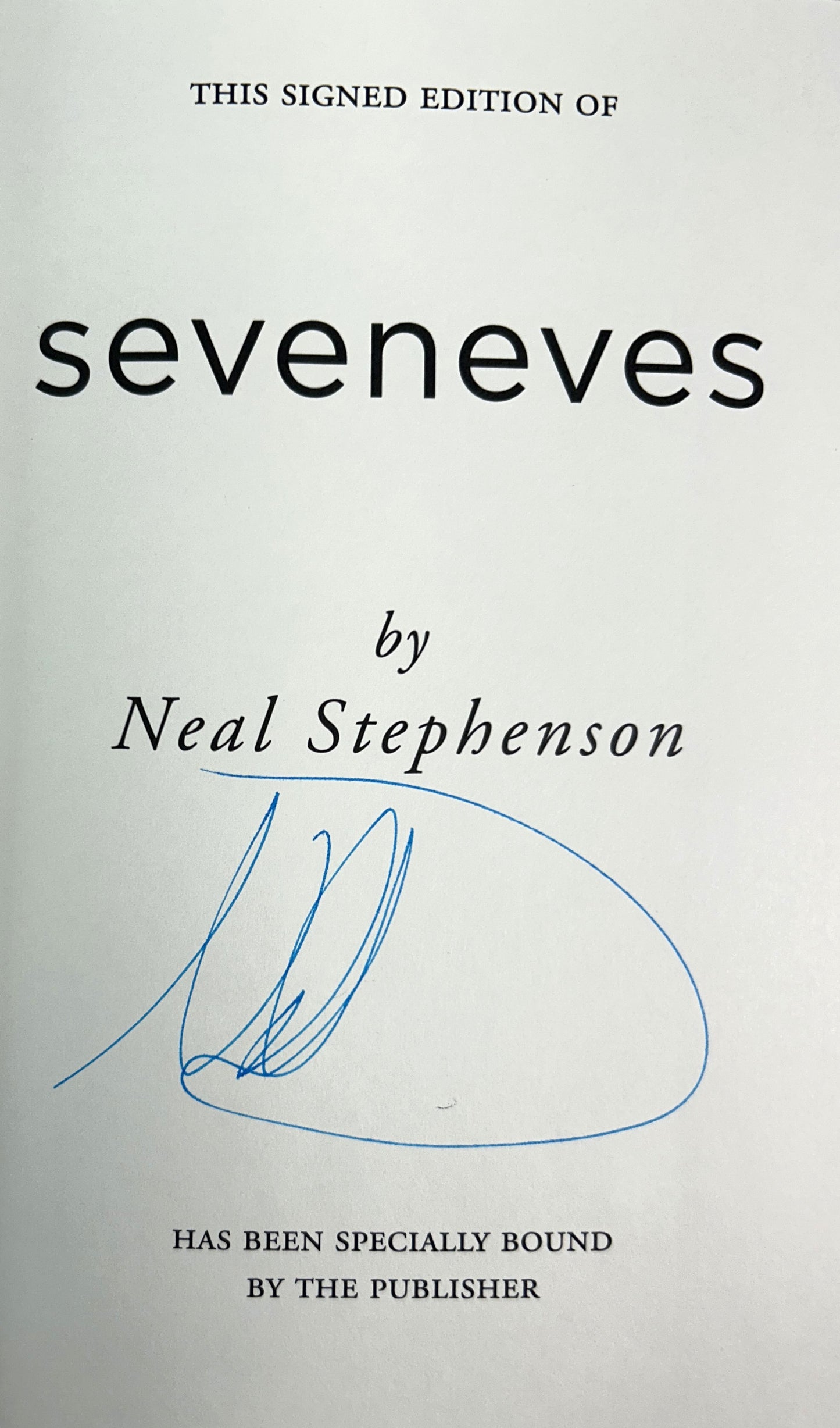 Seveneves by Neal Stephenson 2015 SIGNED 1st Edition