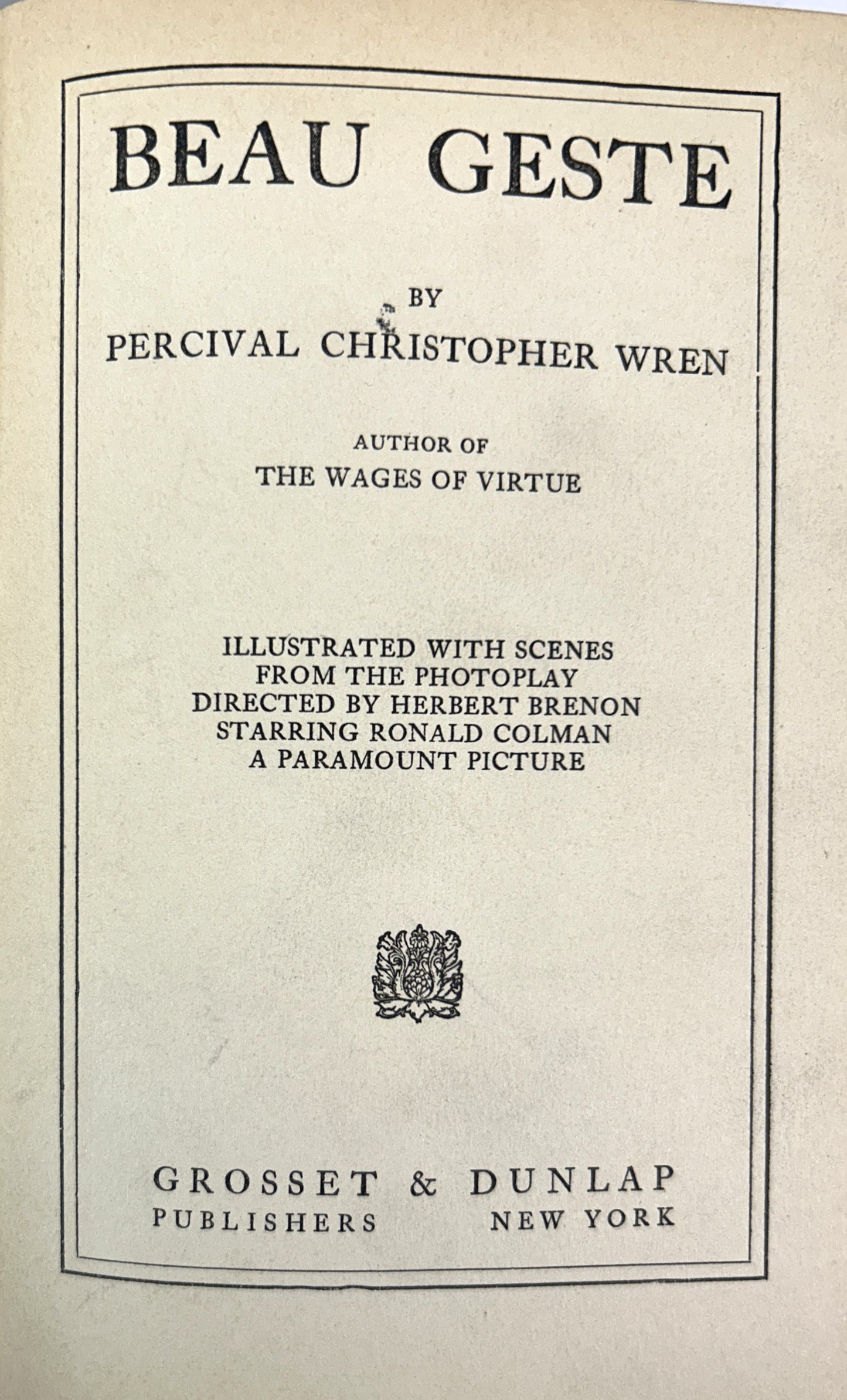 Beau Gestie by PC Wren 1926