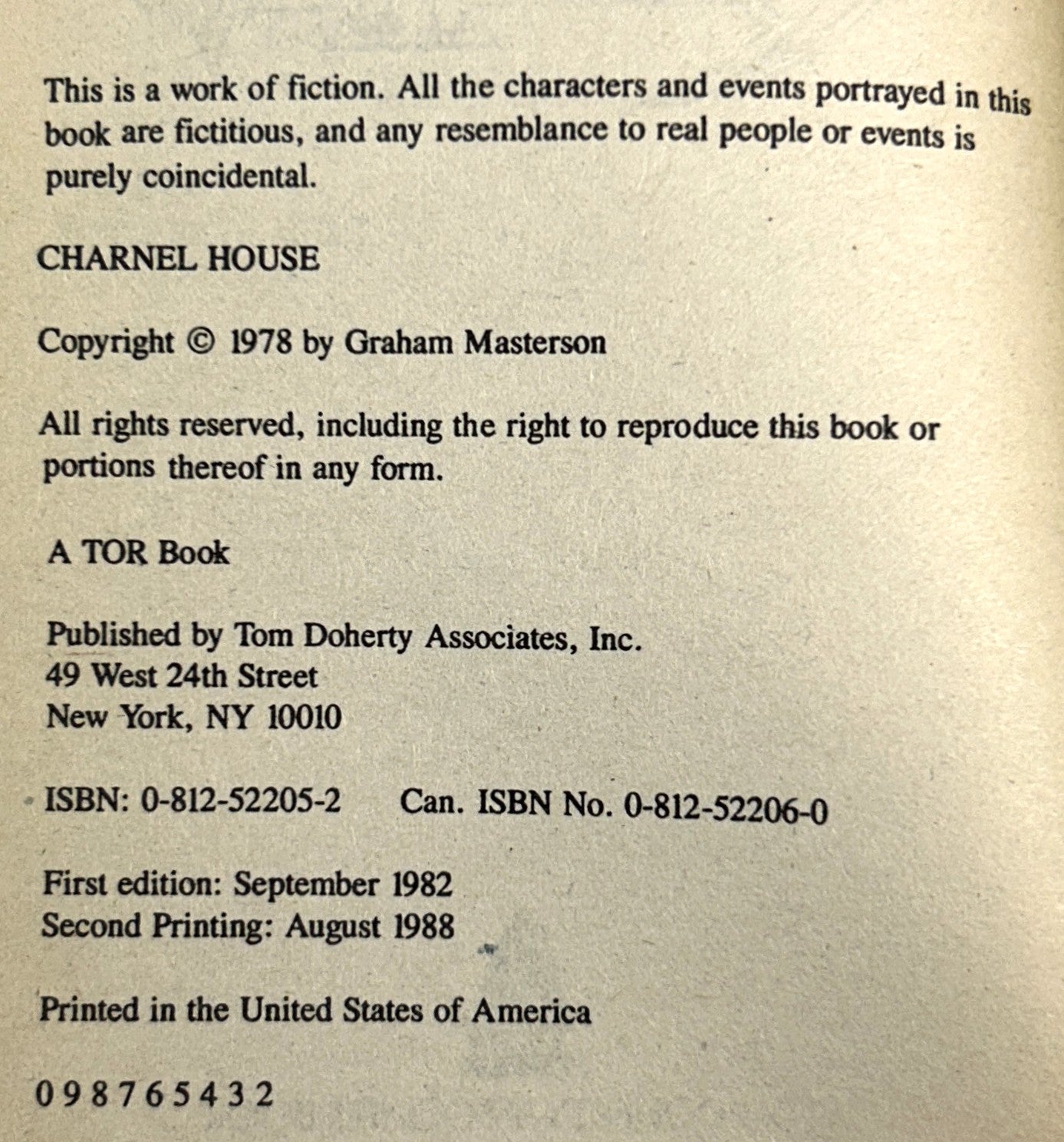 Charnel House by Graham Masterton 1988 2nd Printing