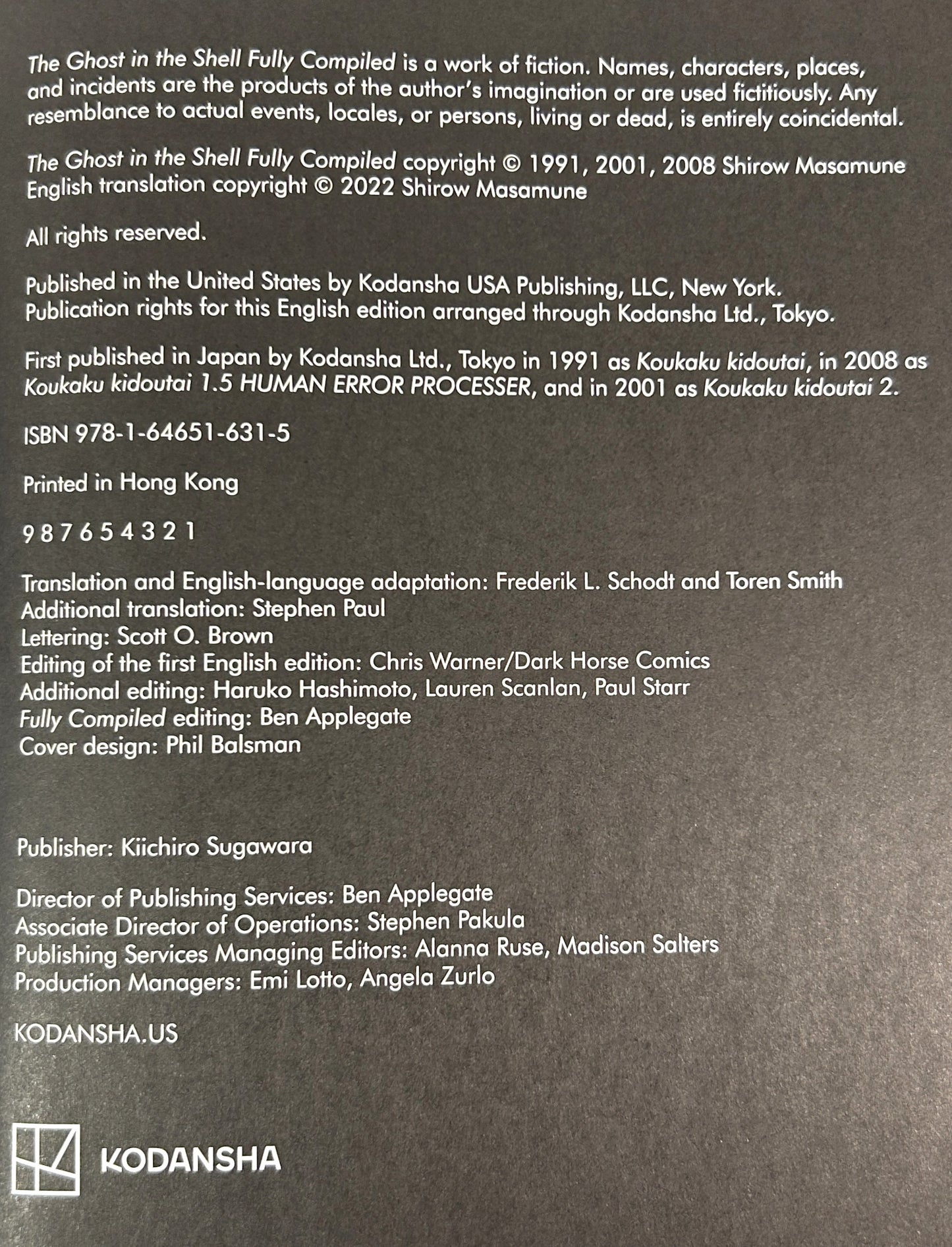 The Ghost in the Shelll Full Compiled: The Complete Classic Manga by Shirow Masamune 2022 1st Printing