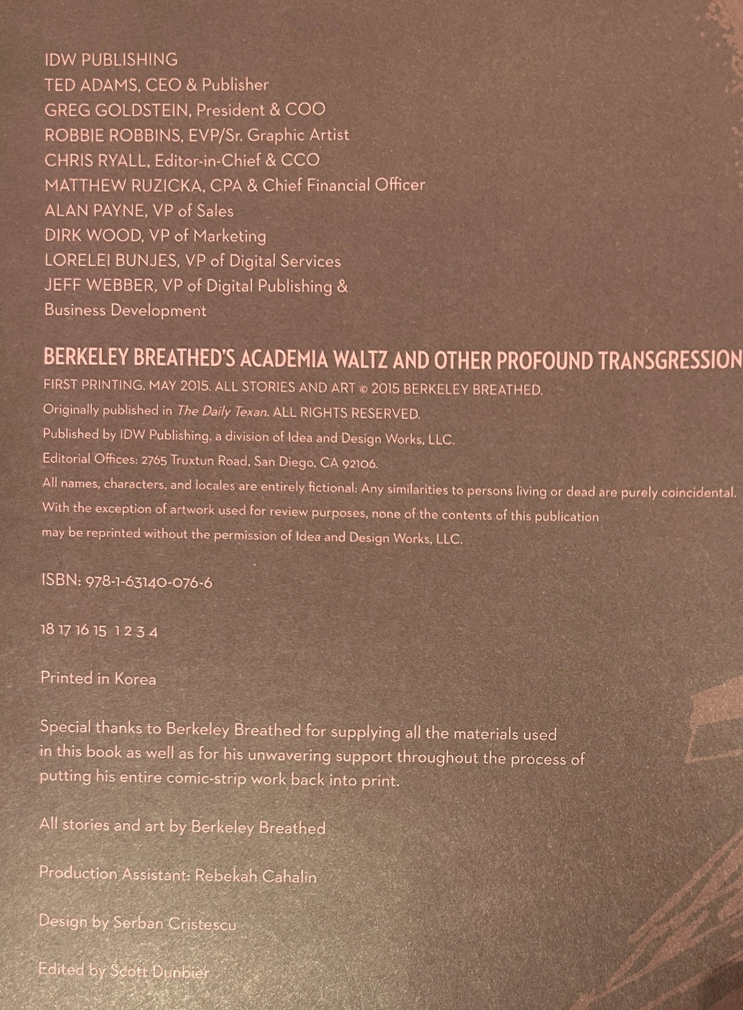 Berkeley Breathed's Academia Waltz and Other Profound Transgressions 2015