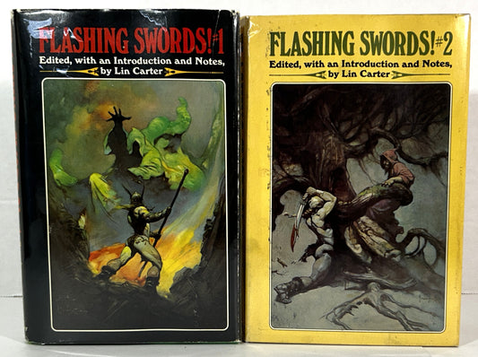 Set of 2 Flashing Swords by Lin Carter 1973 Frazetta Art BCE