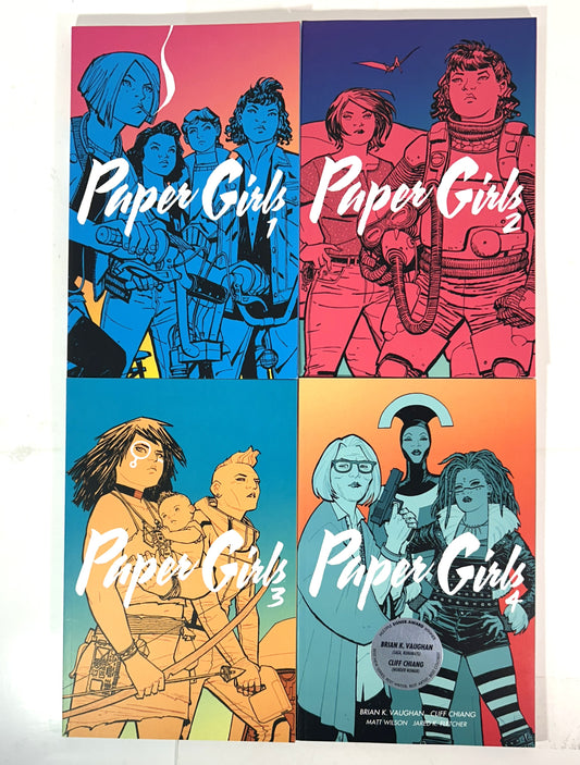 Set of 4 Paper Girls by Brian K. Vaughan 2016-2018 2nd/1st Printings
