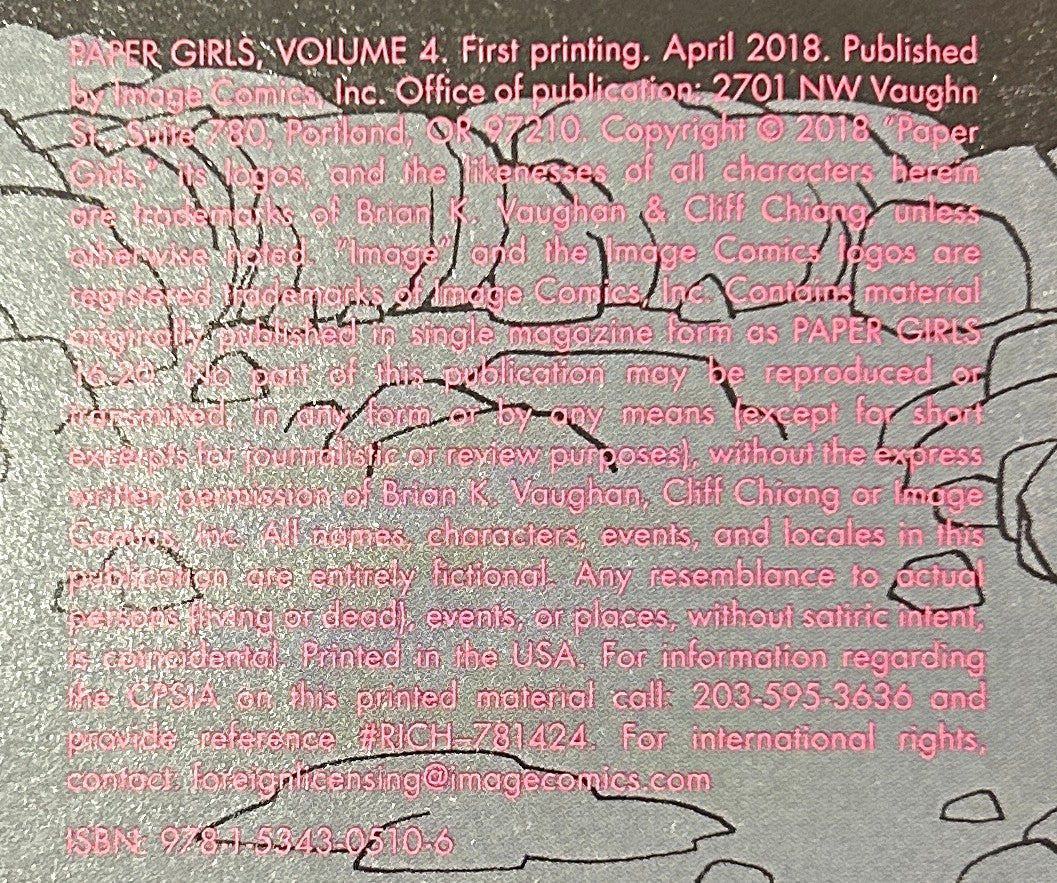 Set of 4 Paper Girls by Brian K. Vaughan 2016-2018 2nd/1st Printings