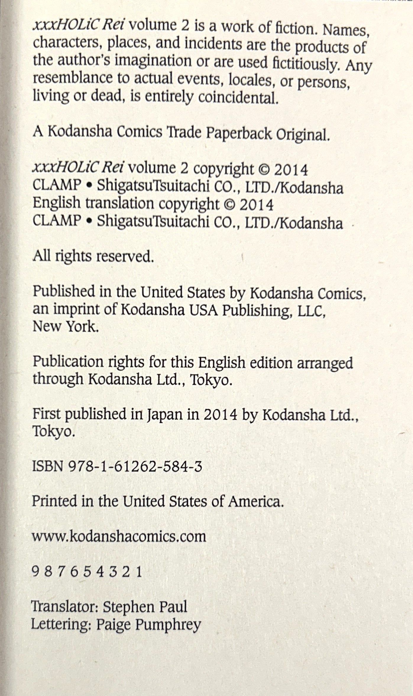Set of 3 Xxxholic Rei (#2-#4) by Kodansha Comics 2014-2016 Manga 1st Printings