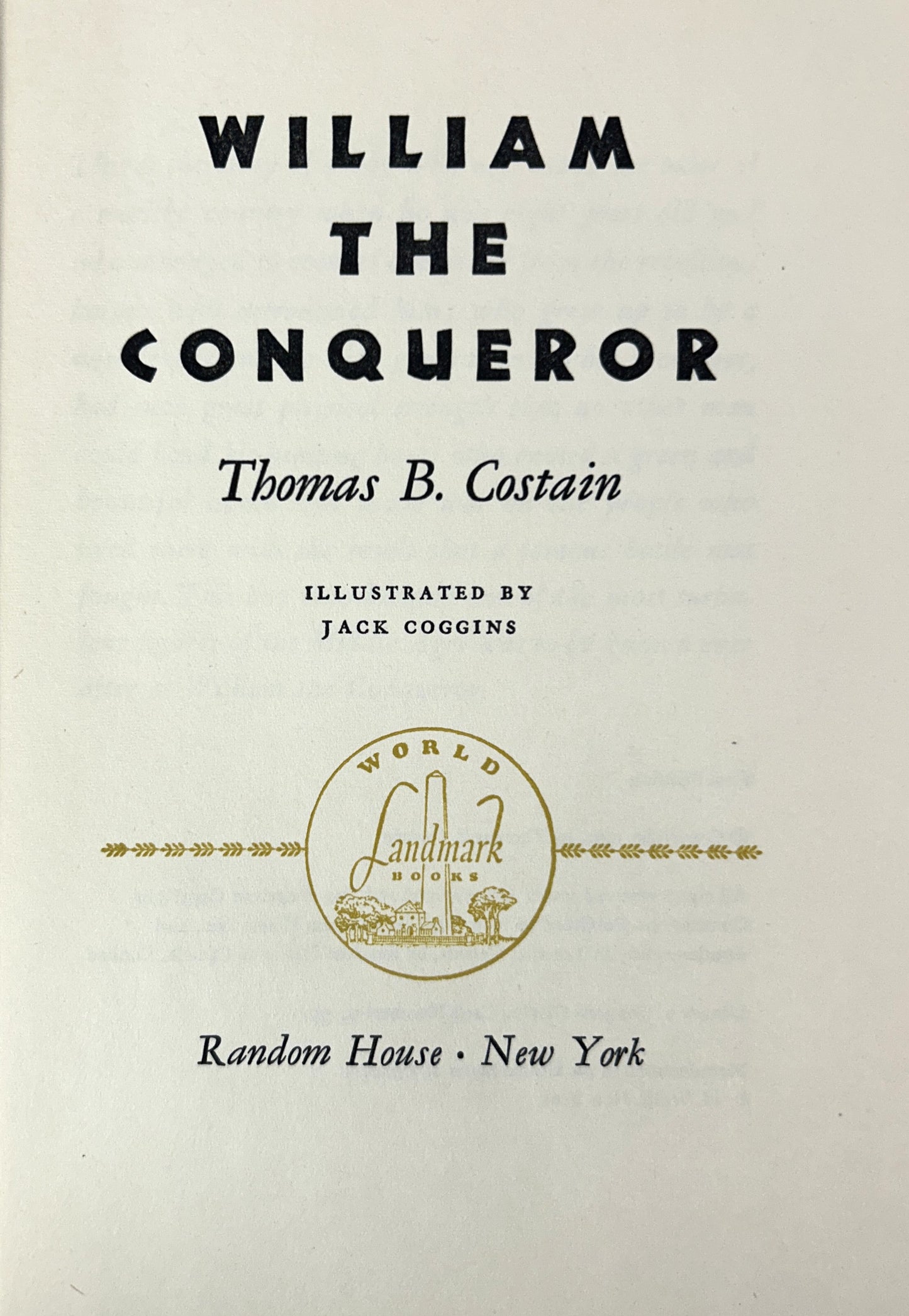 Landmark W-41: William the Conqueror by Thomas Costain 1959 1st w/ SIGNED Letter