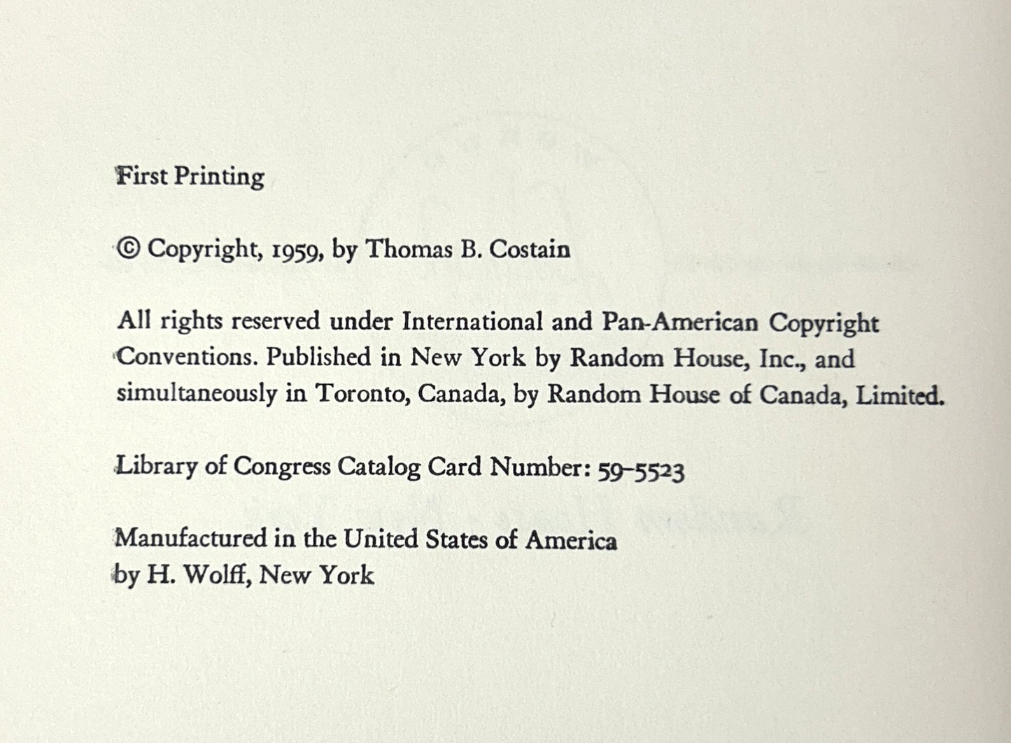 Landmark W-41: William the Conqueror by Thomas Costain 1959 1st w/ SIGNED Letter