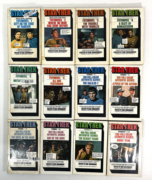Set of 12 Star Trek FotoNovels created by Gene Roddenberry 1977-1978