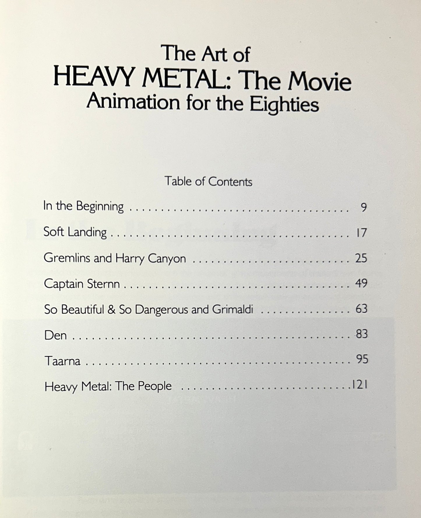 The Art of the Movie Heavy Metal: Animation for the Eighties 1981 1st Print