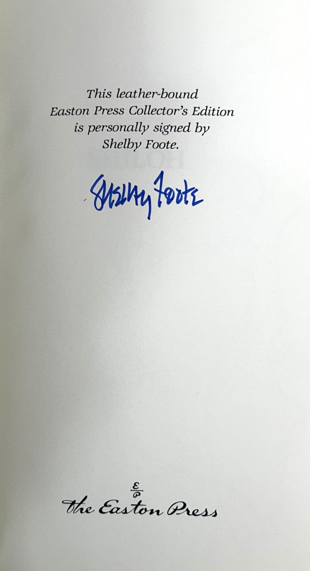 Easton Press: Shiloh by Shelby Foote 2012 SIGNED w/ COA