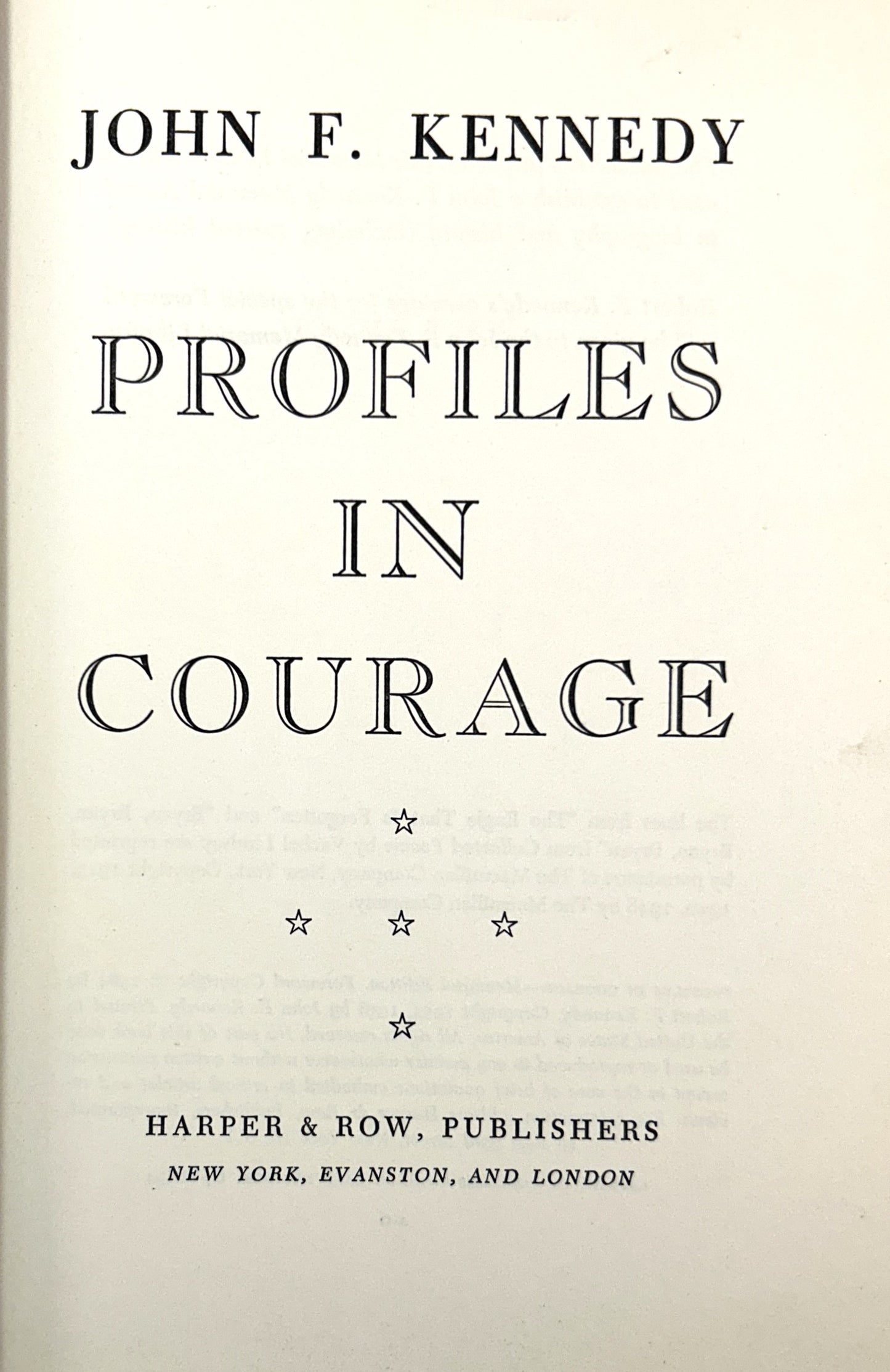 Profiles in Courage by John F. Kennedy 196 1st Memorial Edition