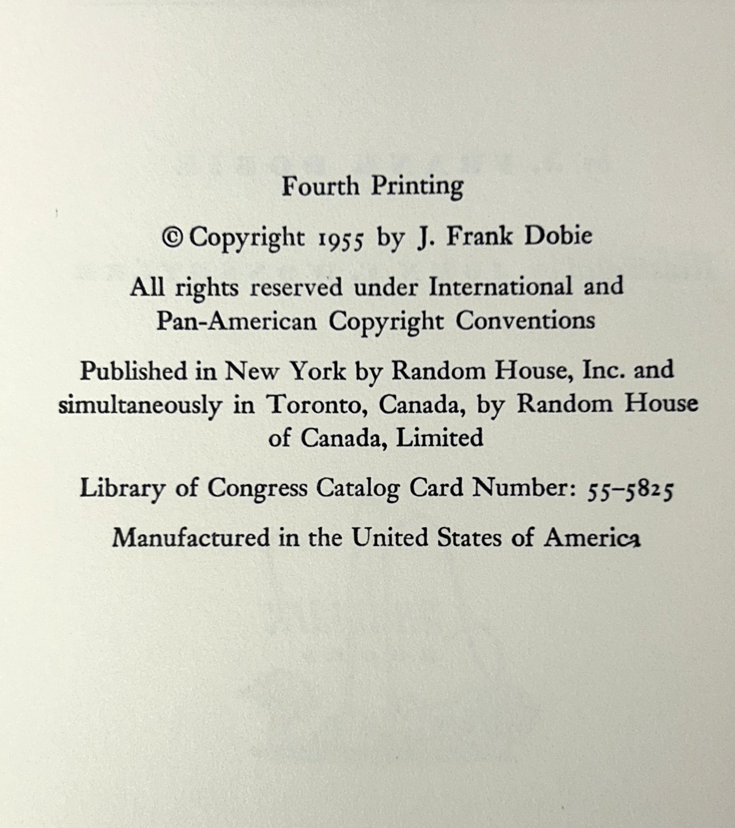 Landmark #60: Up the Trail from Texas by J. Frank Dobie 1955 4th Printing w/ SIGNED Author's Letter