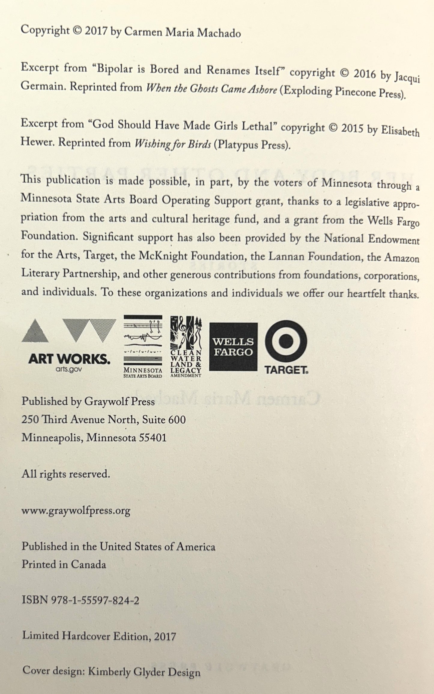 Her Body and Other Parties: Stories by Carmen Maria Machado 2017 SIGNED Limited Edition