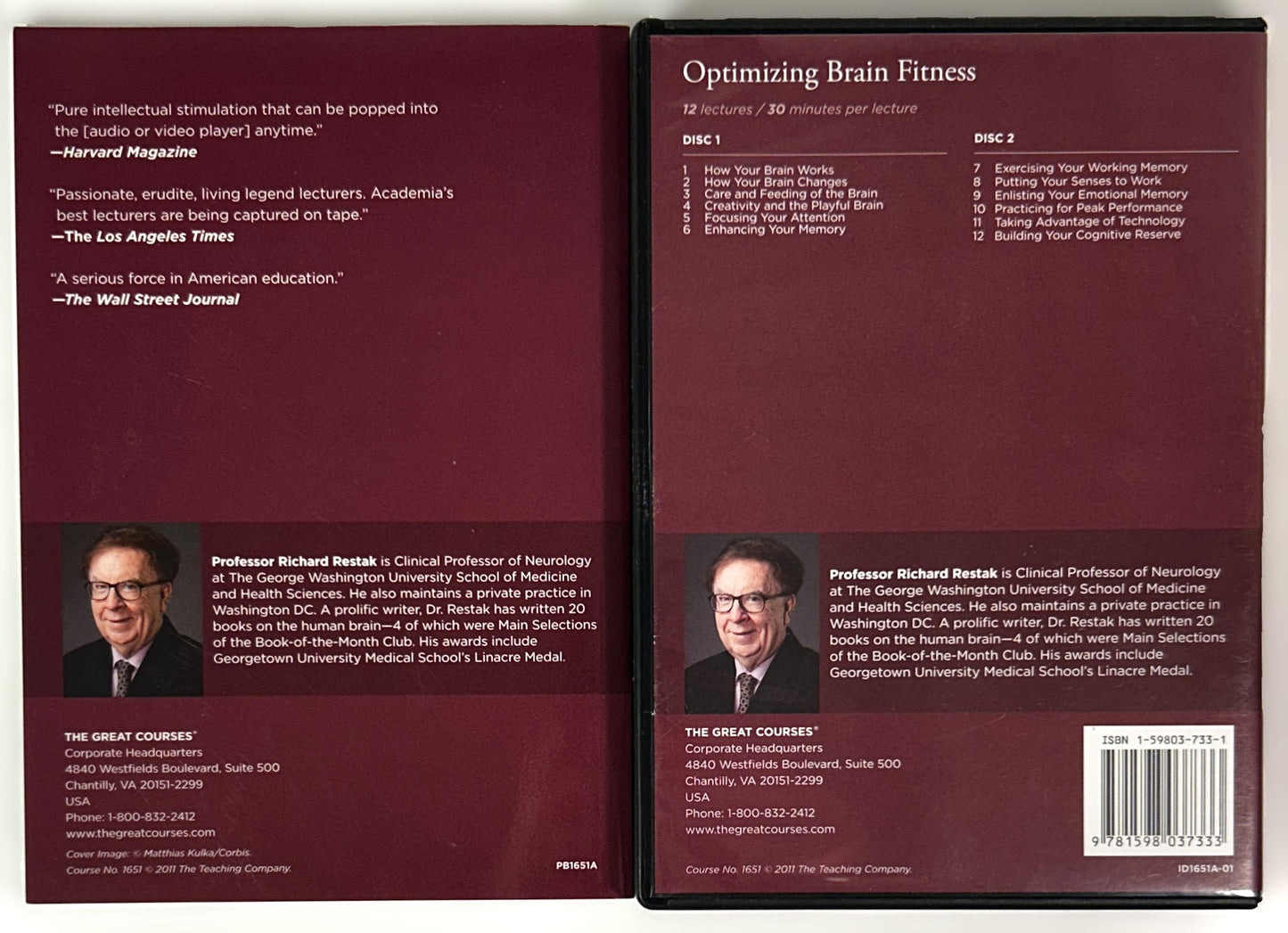 Great Courses: Optimizing Brain Fitness Course Book & 2 DVDs