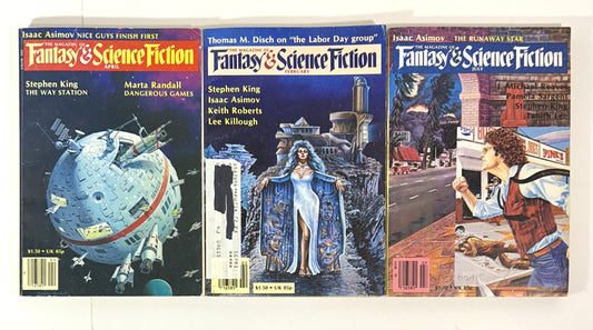 Set of 3 Fantasy & Science Fiction Magazine: GUNSLINGER Issues by Stephen King 1980-1981