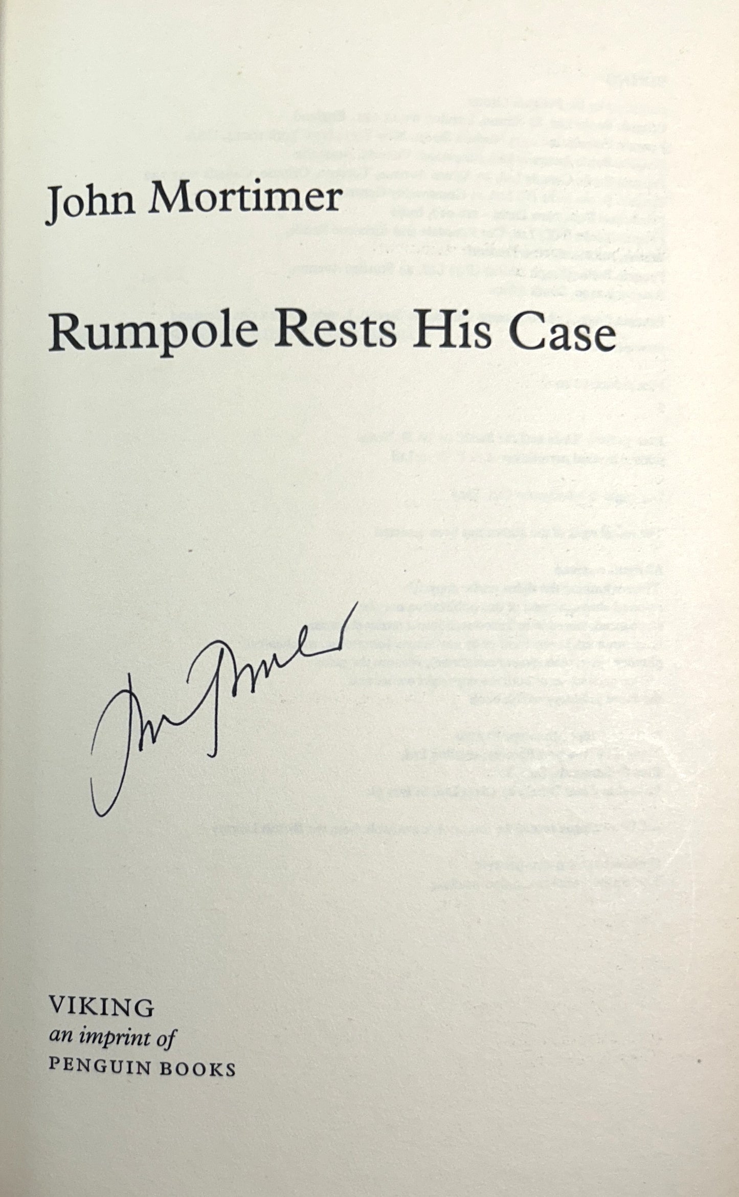 Lot of 5 Rumpole by John Mortimer 2001-2007 Hardcovers SIGNED