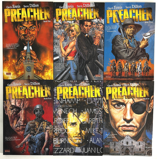 Set of 6 Preacher Graphic Novels by Garth Ennis & Steve Dillon 2009-2014