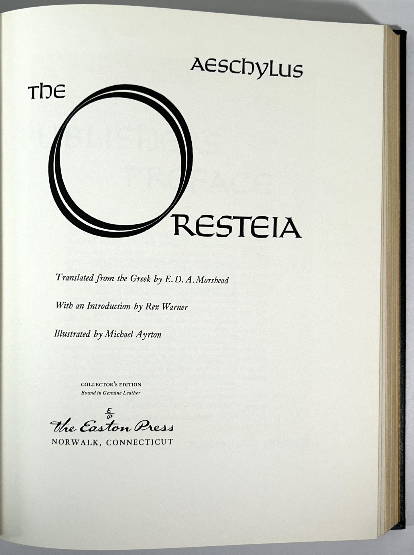 Easton Press: Oresteia by Aeschylus 1979