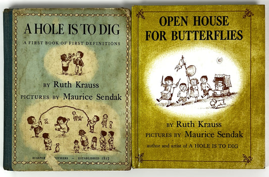 Open House for Butterflies & A Hole is to Dig by Ruth Kraus Illus Maurice Sendak Vintage Set