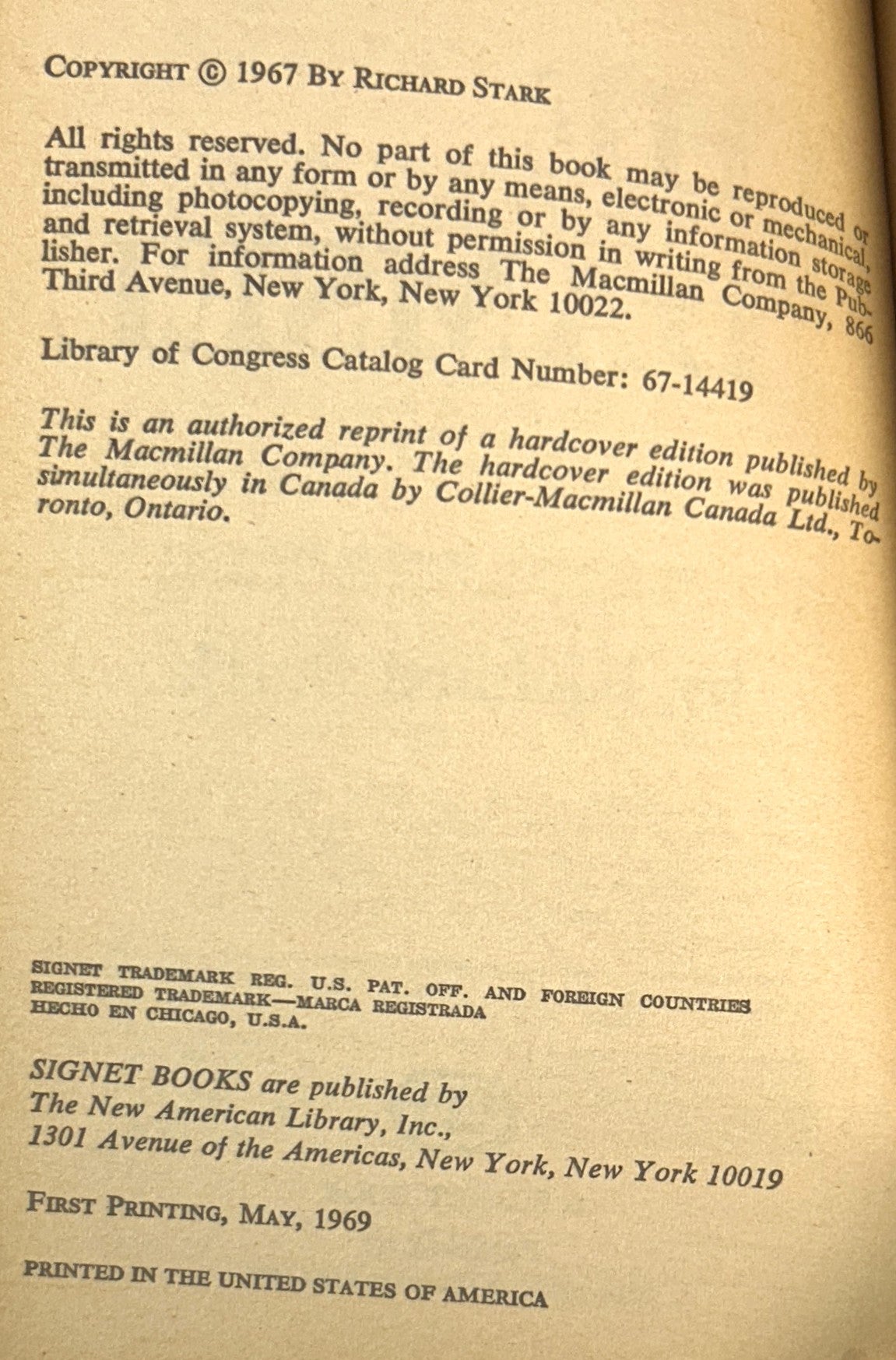 The Damsel by Richard Stark 1969 1st Printing