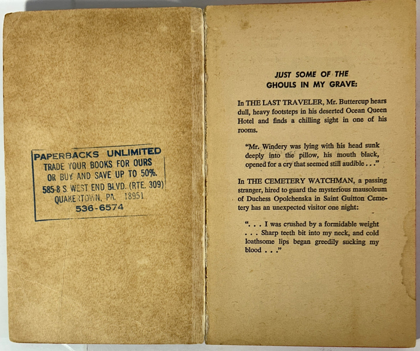 Ghouls in My Grave by Jean Ray 1965 1st Printing