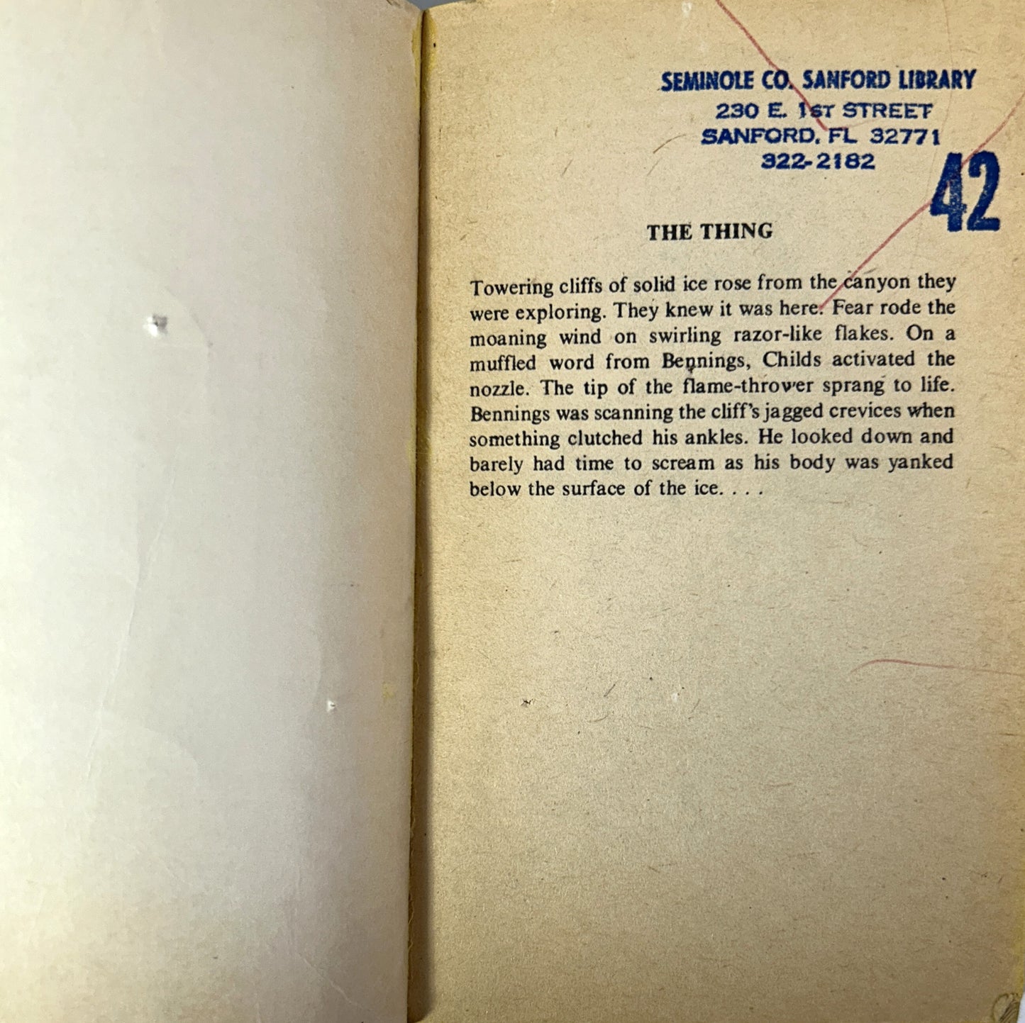 The Thing by Alan Dean Foster 1982 1st Printing