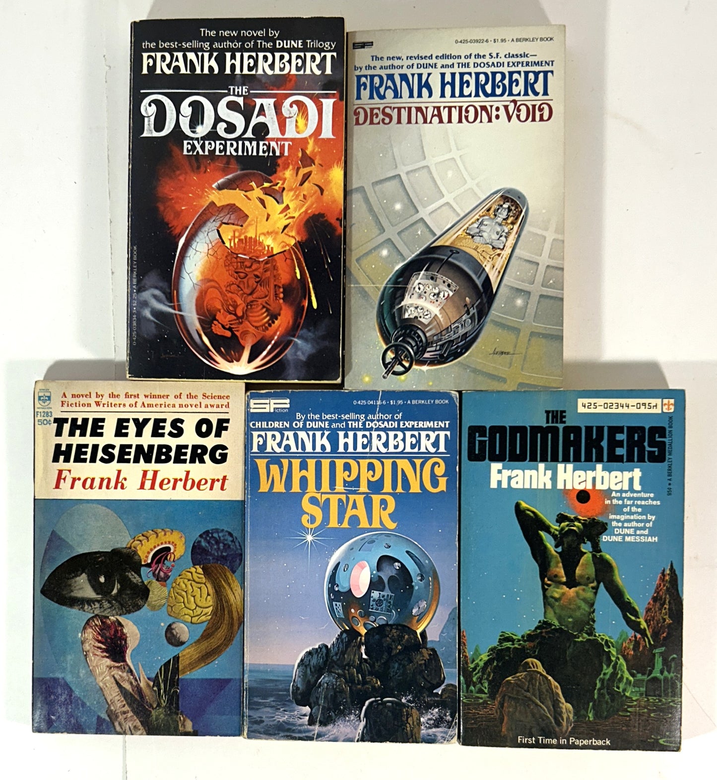 Set of 5 Worlds Beyond Dune: The Best of Frank Herbert 1966-1978 Berkeley Editions