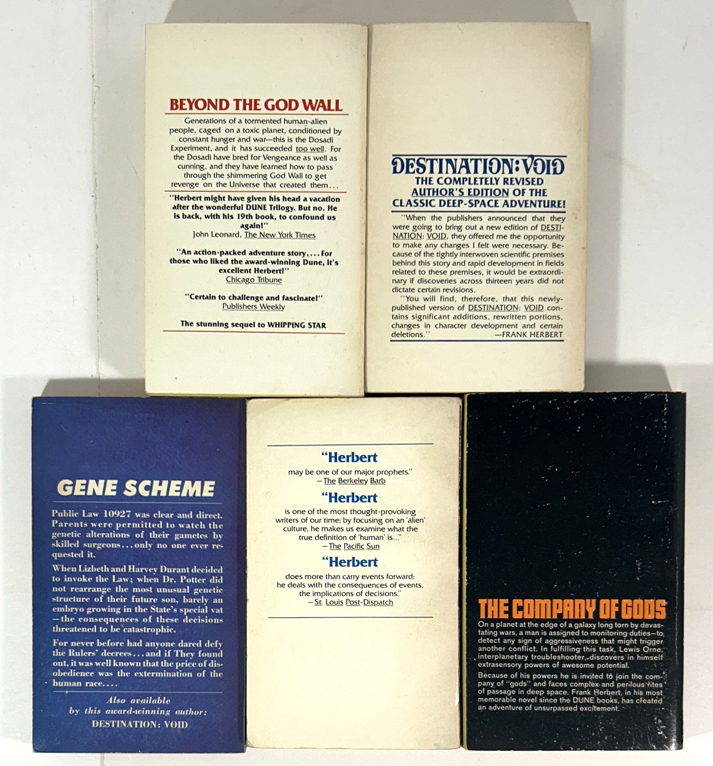 Set of 5 Worlds Beyond Dune: The Best of Frank Herbert 1966-1978 Berkeley Editions