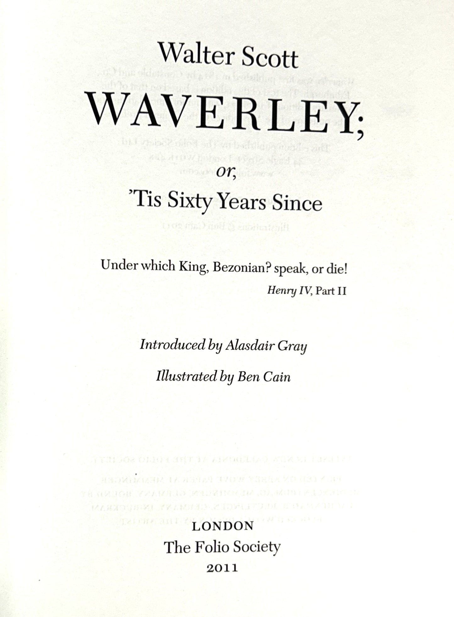 Folio Society: Waverly by Walter Scott 2011