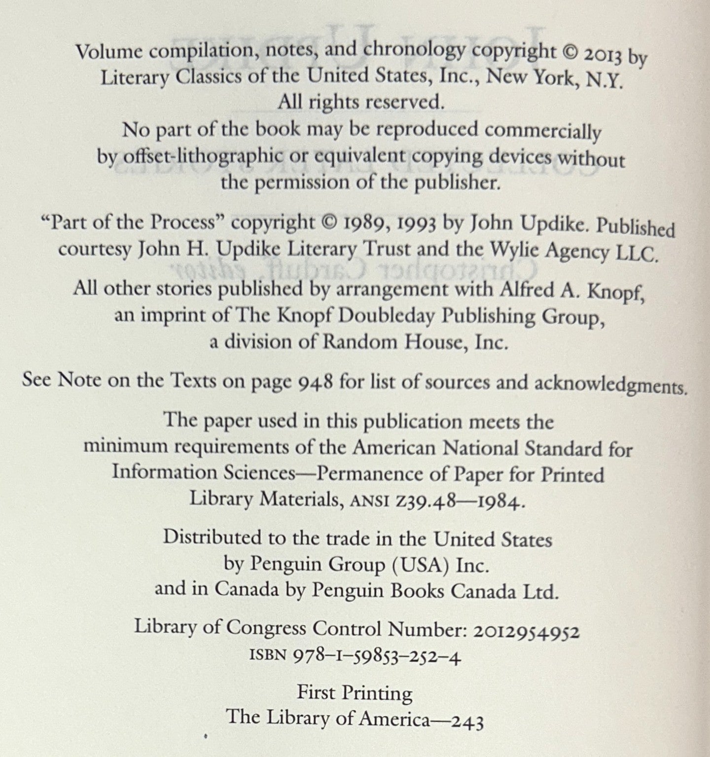 Library of America: Set of 7 John Updike 2013 [3 SEALED]