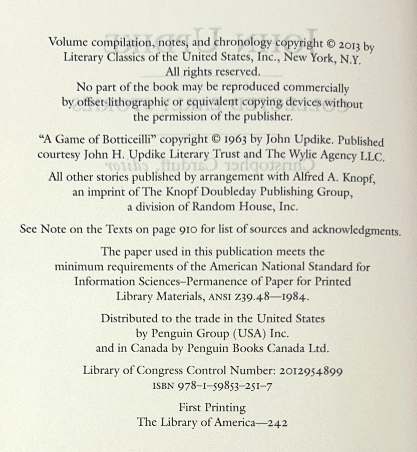 Library of America: Set of 3 John Updike 2013-2018
