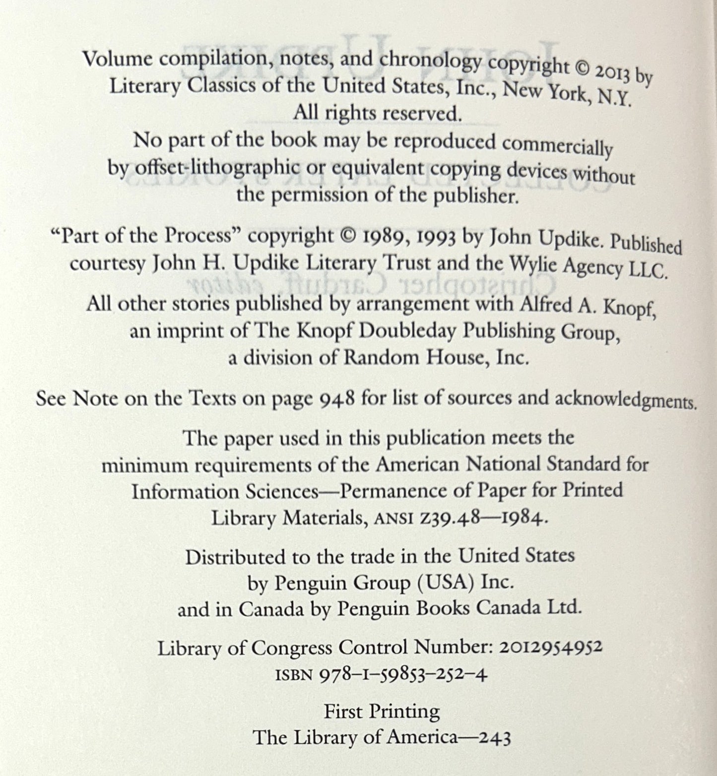 Library of America: Set of 3 John Updike 2013-2018