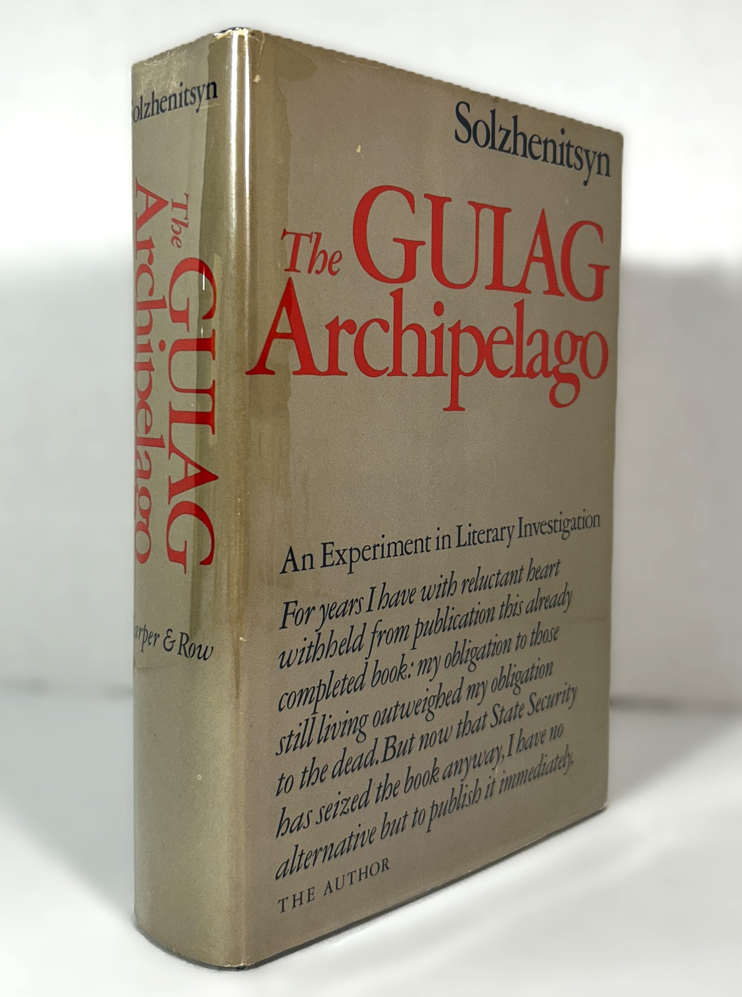 The Gulag Archipelago by Aleksandr Solzhenitsyn 1973 Hardcover