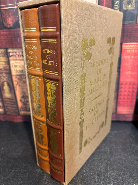 Easton Press: Wisdom of Marcus Aurelius / Sayings of Epictetus 2 Vol Leather Set w/ Slipcase