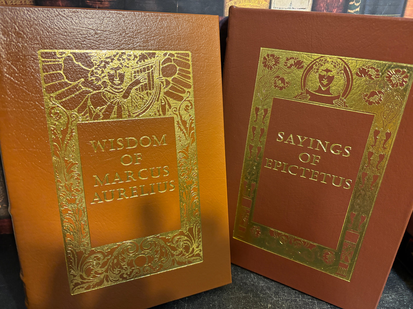 Easton Press: Wisdom of Marcus Aurelius / Sayings of Epictetus 2 Vol Leather Set w/ Slipcase