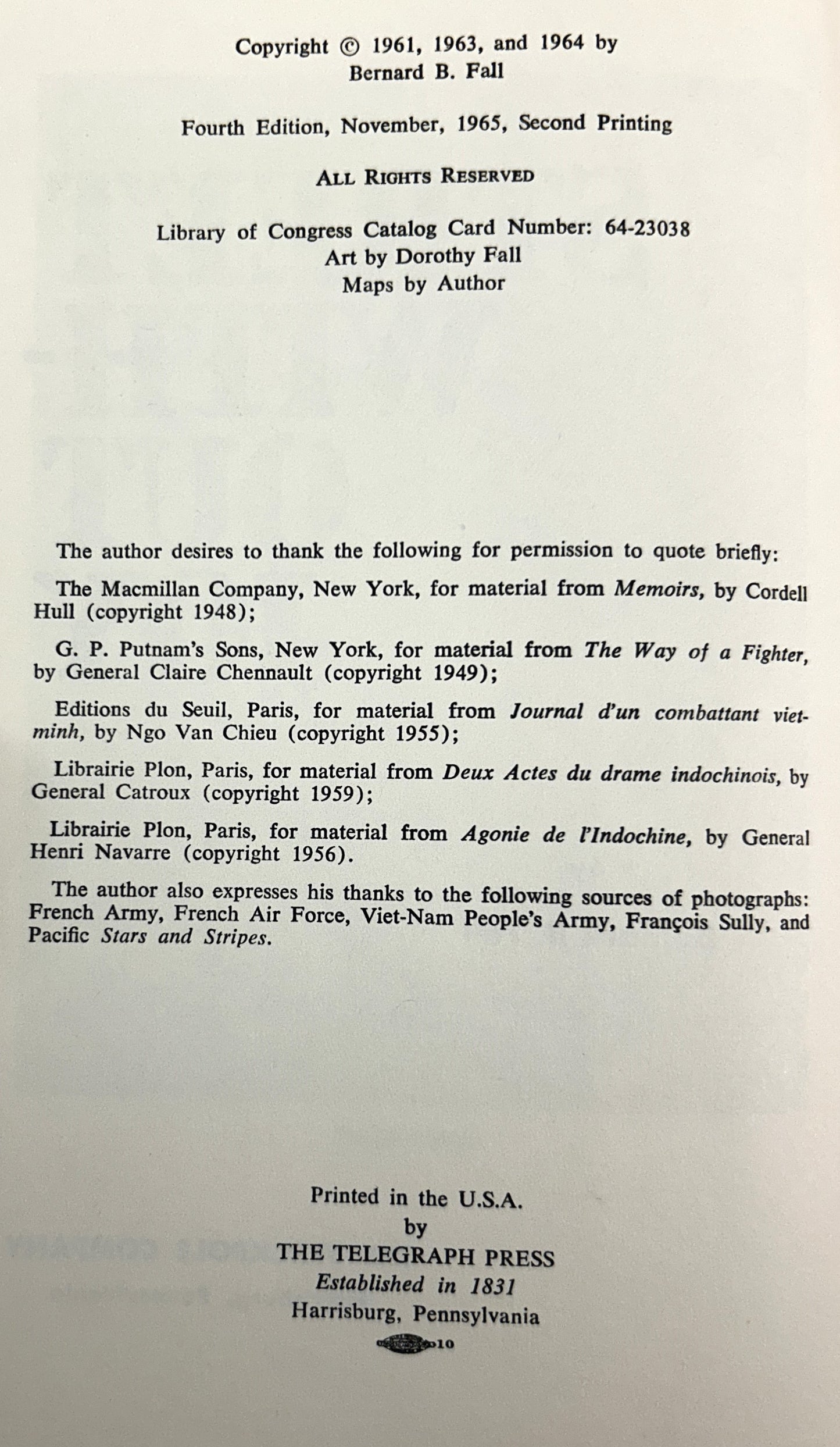 Street Without Joy by Bernard B. Fall 1965