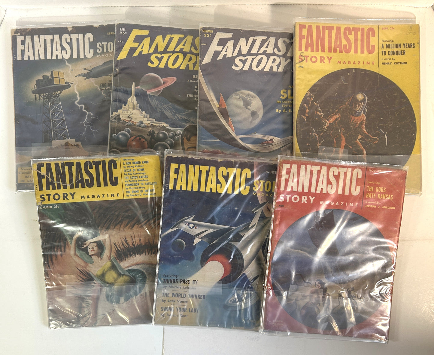 Lot of 7 Fantastic Story 1950s Magazines