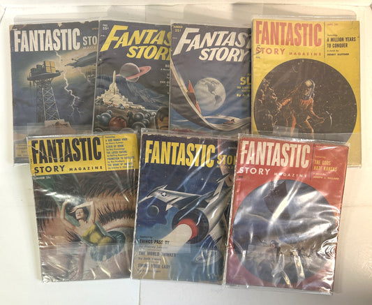 Lot of 7 Fantastic Story 1950s Magazines