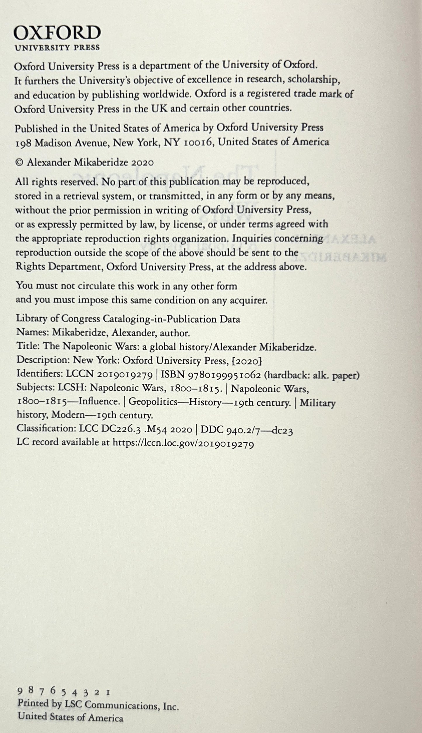 The Napoleonic Wars: A Global History by Alexander Mikaberidze 2020