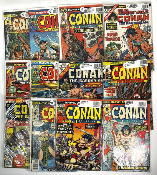 Marvel Comics: Set of 10 Conan the Barbarian circa 1970s