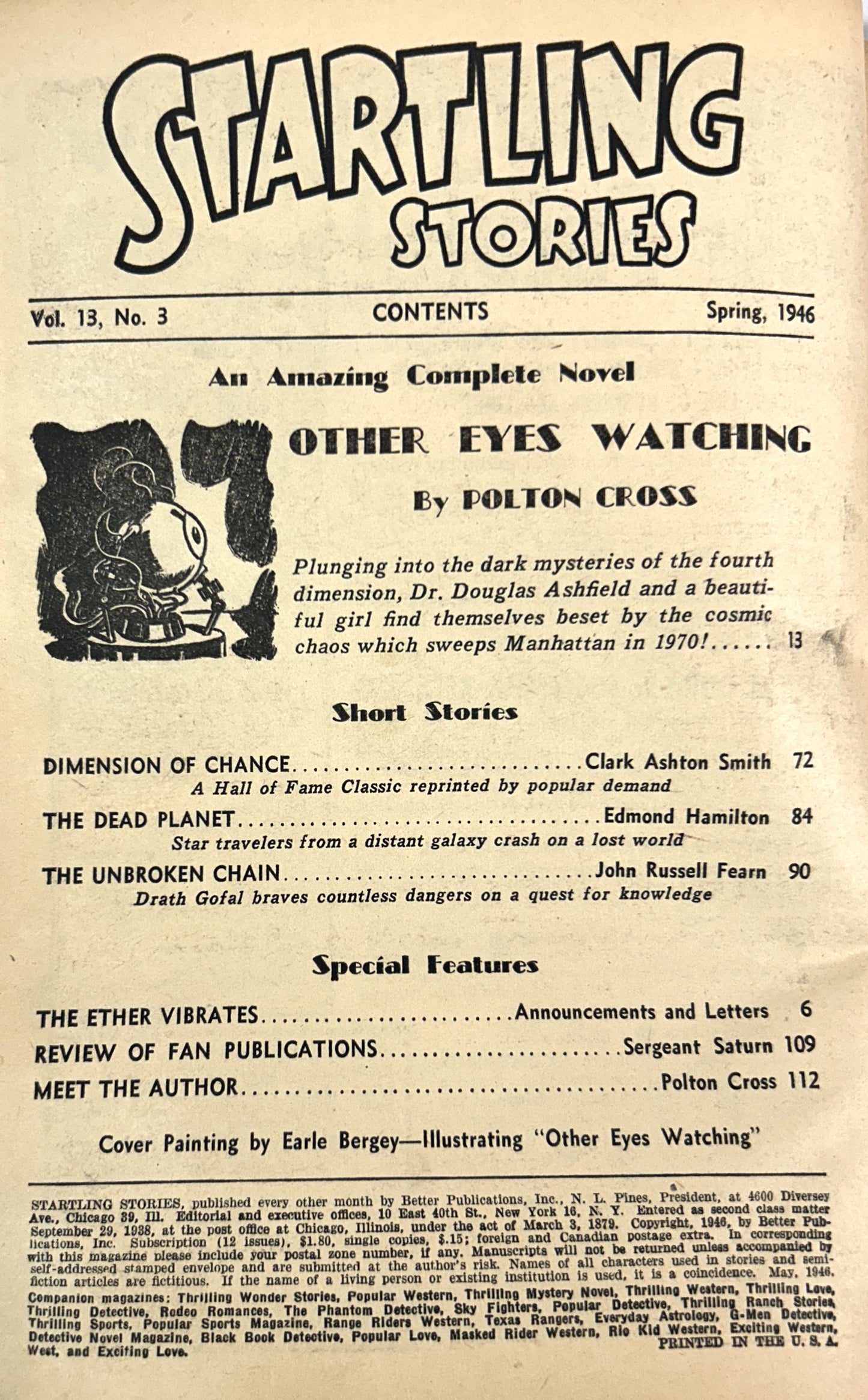 Startling Stories Spring 1946 Magazine