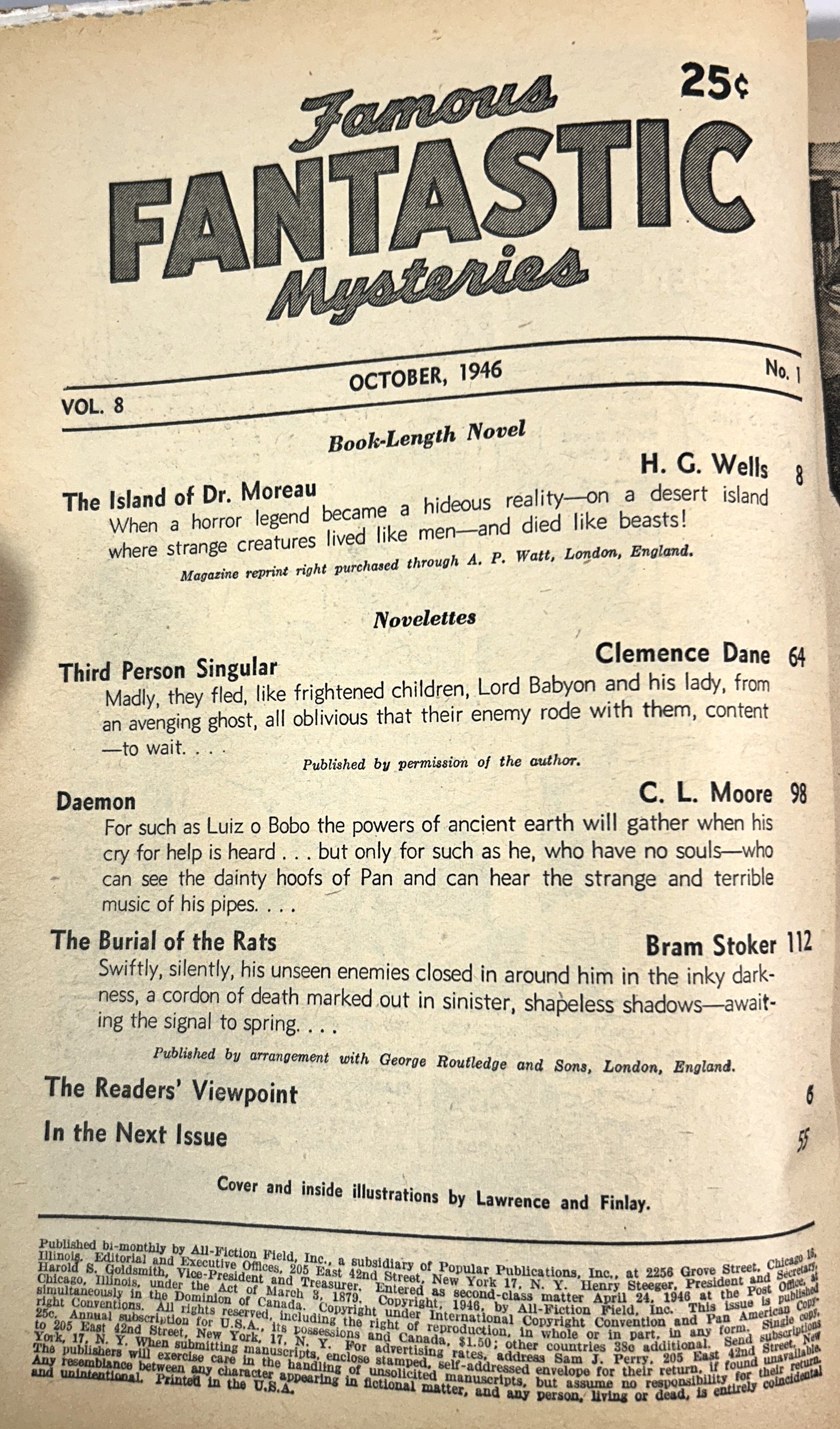 Famous Fantastic Mysteries October 1946 Magazine